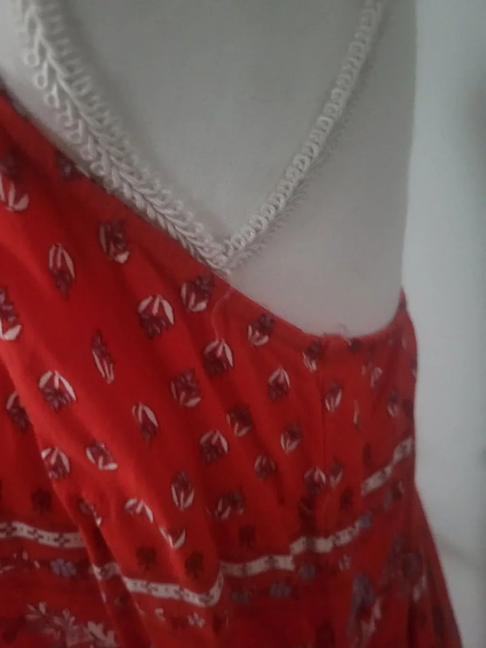 Brand New--Old Navy Red Paisley Maxi Dress with Border Print - Picture 6 of 6